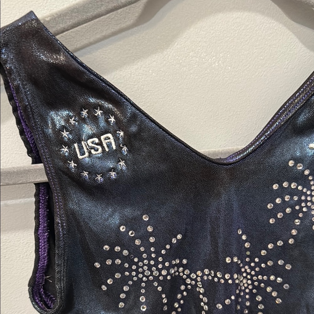 Adidas Black & Navy USA Gymnastics Leotard - Picture 4 of 5
